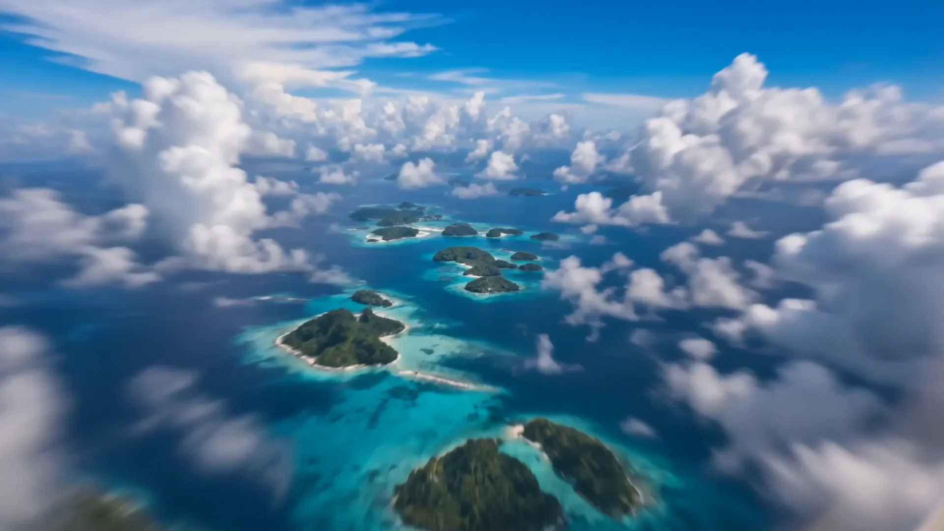 Aerial view of a Philippines island
